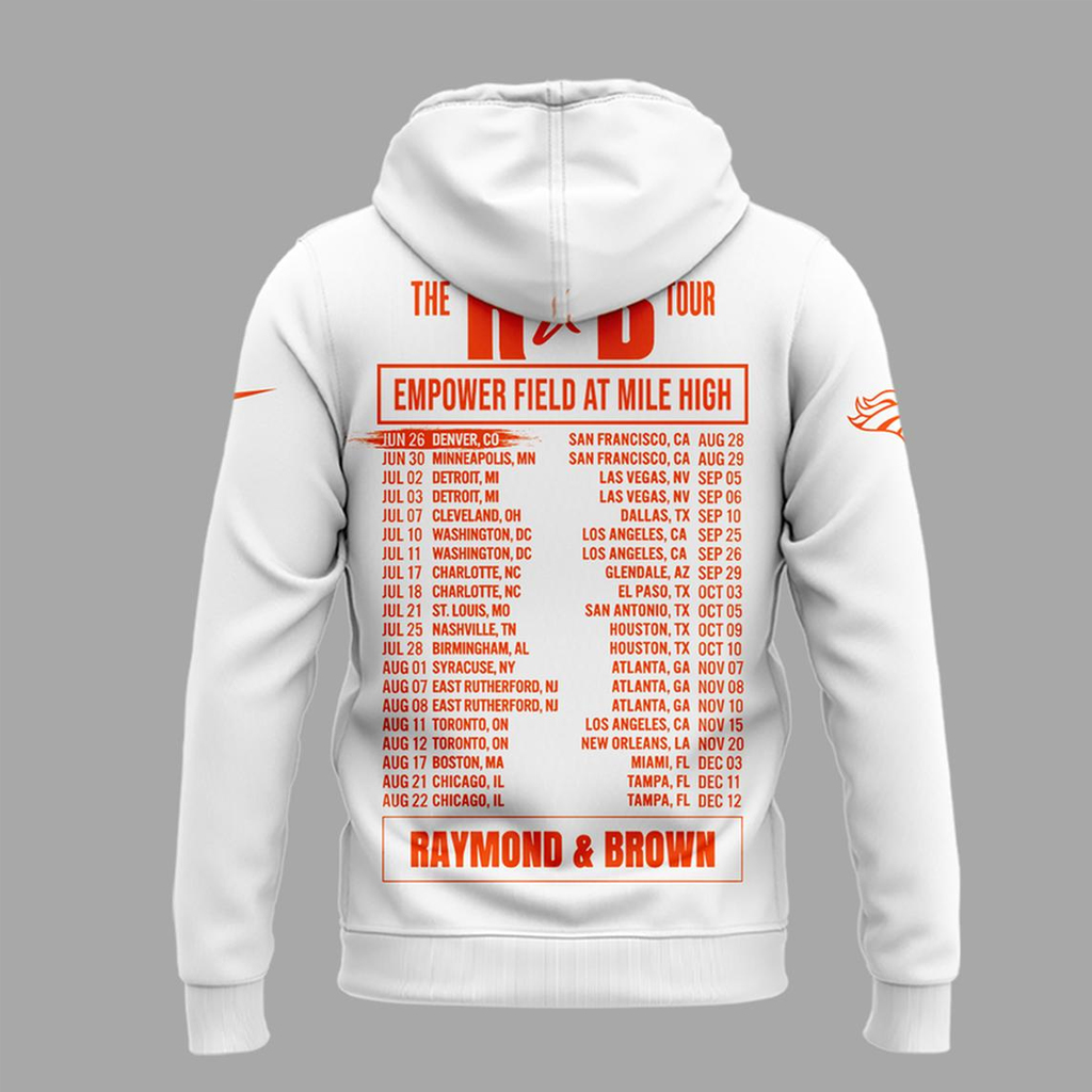 Unisex Denver Broncos x The R&B Tour 2026 Graphic Shirt for Football and Music Fans - Image 5