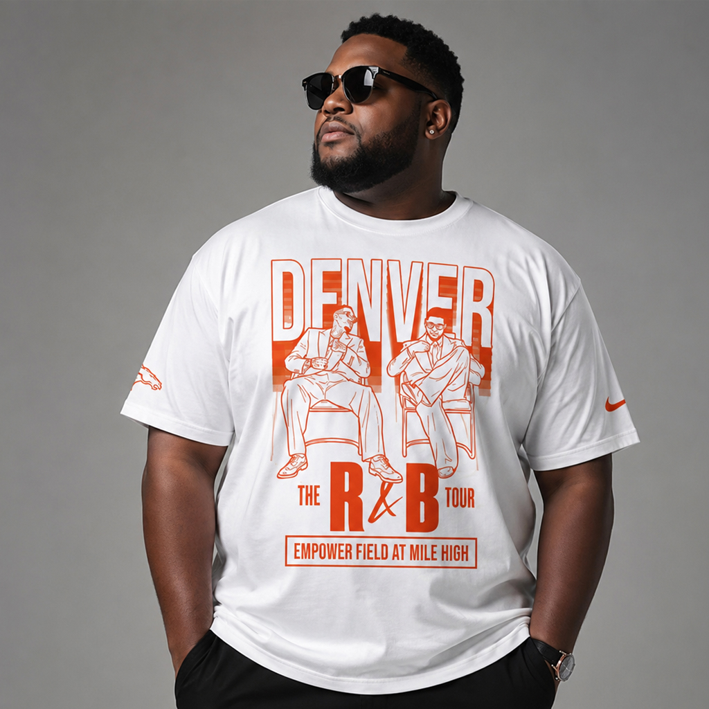 Unisex Denver Broncos x The R&B Tour 2026 Graphic Shirt for Football and Music Fans - Image 6