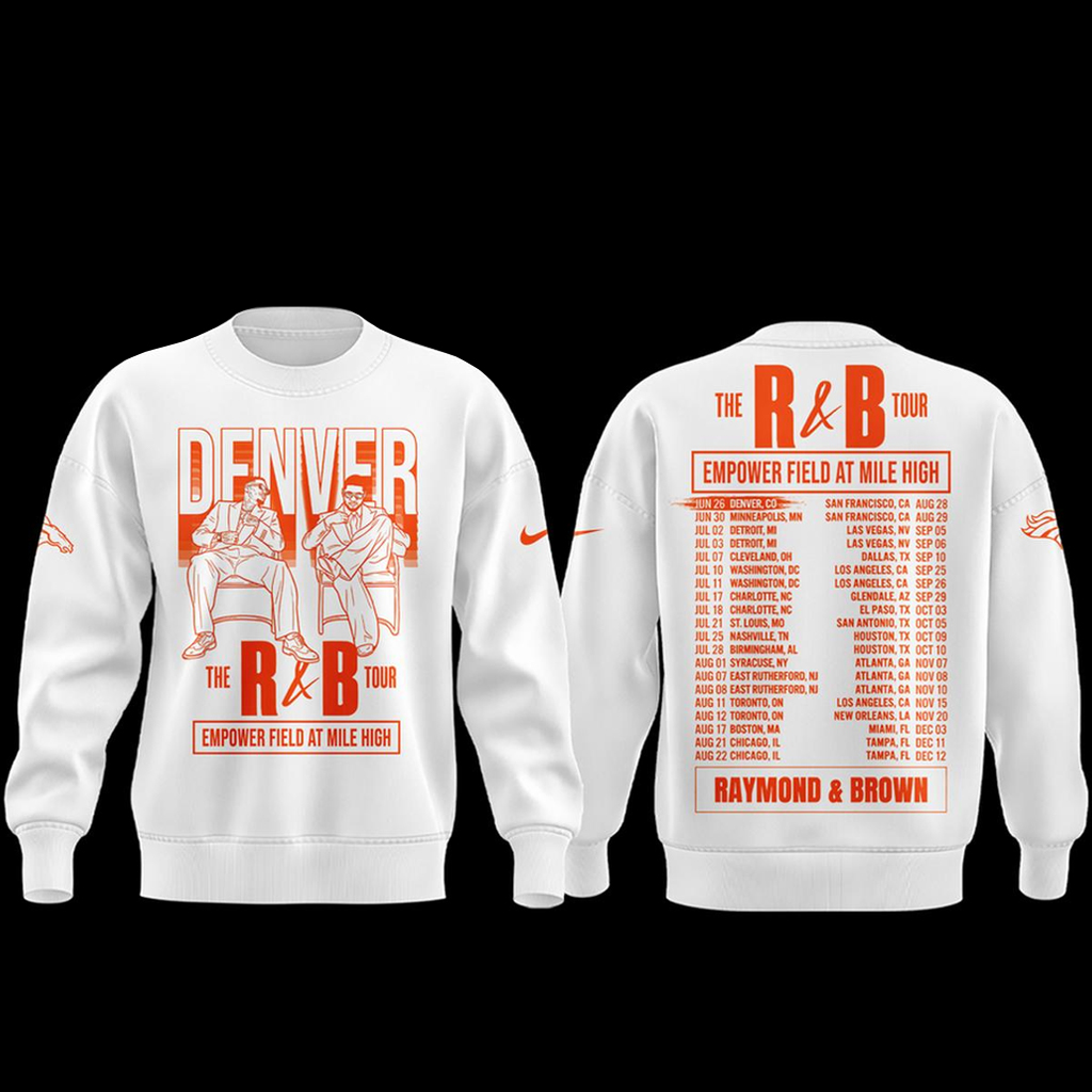 Unisex Denver Broncos x The R&B Tour 2026 Graphic Shirt for Football and Music Fans - Image 2