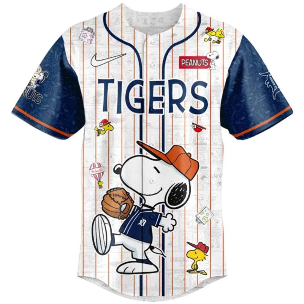 Unisex Detroit Tigers Peanuts Night 2026 New Jersey Graphic Baseball Jersey for Baseball Fans 2 Unisex Detroit Tigers Peanuts Night 2026 New Jersey Graphic Baseball Jersey for Baseball Fans