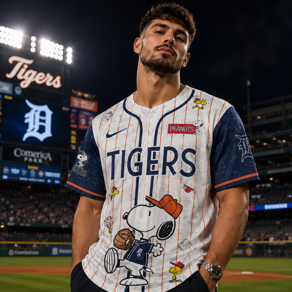 Unisex Detroit Tigers Peanuts Night 2026 New Jersey Graphic Baseball Jersey for Baseball Fans 5 Unisex Detroit Tigers Peanuts Night 2026 New Jersey Graphic Baseball Jersey for Baseball Fans