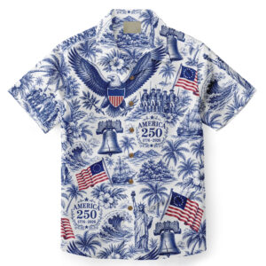 Unisex Eagle Of Freedom America 250 Hawaiian Shirt for Patriotic Fans
