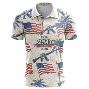 Unisex Freedom 250th 1776-2026 Graphic Polo Shirt for Patriotic Fans