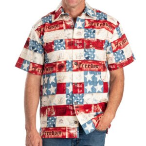 Unisex Freedom Patriotic Hawaiian Shirt for Patriotic Fans