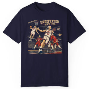 Unisex Funny 4th Of July USA Undefeated Since 1776 Basketball Graphic Shirt for Basketball Fans