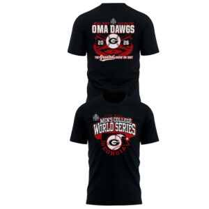 Unisex Georgia Bulldogs 2026 NCAA Baseball College World Series OmaDawgs Graphic Shirt for College Sports Fans