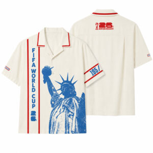 Unisex Global Soccer Event 2026 Statue Of Liberty Hawaiian Shirt with Captain Armband Cuffs for Soccer Fans