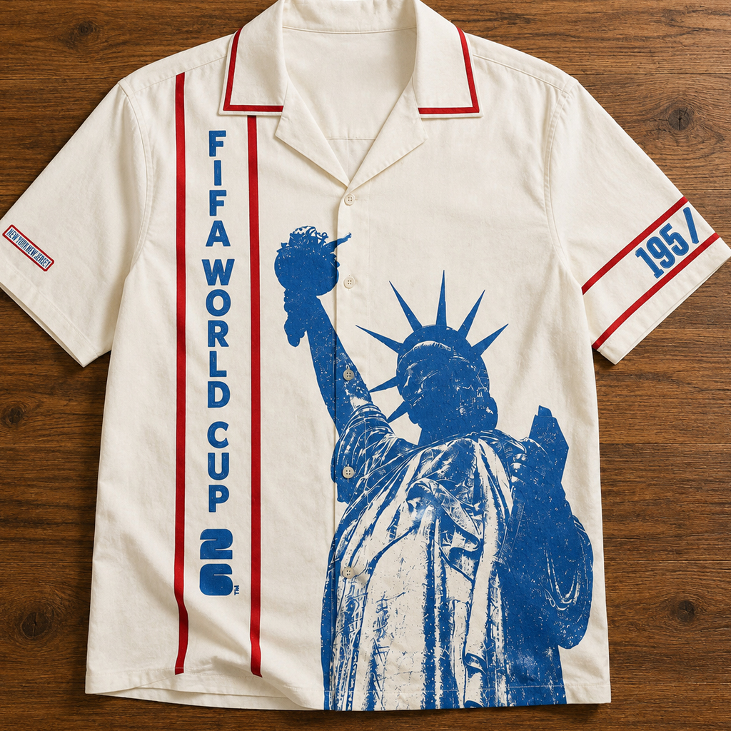 Unisex Global Soccer Event 2026 Statue Of Liberty Hawaiian Shirt with Captain Armband Cuffs for Soccer Fans 2 Unisex Global Soccer Event 2026 Statue Of Liberty Hawaiian Shirt with Captain Armband Cuffs for Soccer Fans