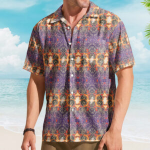 Unisex Grateful Dead Skull And Roses Bolt Hawaiian Button Up Shirt for Rock Music Fans