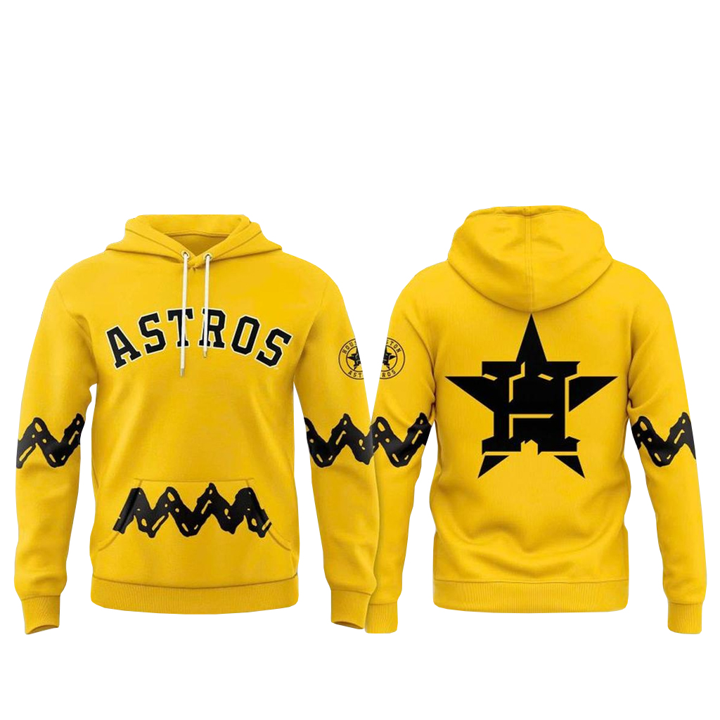 Unisex Houston Astros x Peanuts Night 2026 Yellow Graphic Shirt for Baseball Fans 2 Unisex Houston Astros x Peanuts Night 2026 Yellow Graphic Hoodie for Baseball Fans