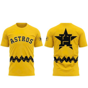 Unisex Houston Astros x Peanuts Night 2026 Yellow Graphic Shirt for Baseball Fans