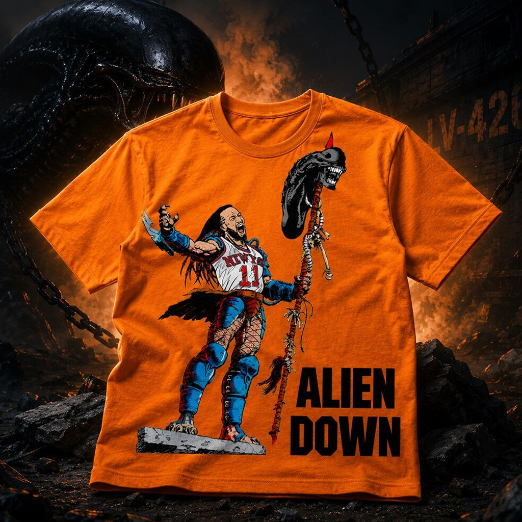 Unisex Jalen Brunson Spurs Wemby Alien Down Graphic Shirt for Basketball Fans 2 Unisex Jalen Brunson Spurs Wemby Alien Down Graphic Shirt for Basketball Fans