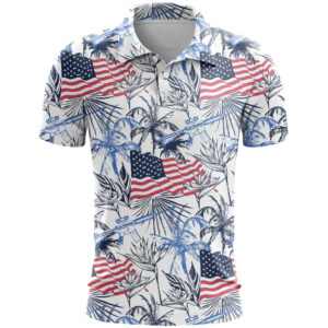 Unisex Jungle Flag Patriotic Graphic Polo Shirt for Patriotic Fans