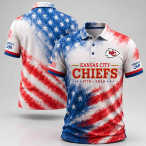 Unisex Kansas City Chiefs America 250 Years Of Freedom Graphic Polo Shirt for Football Fans