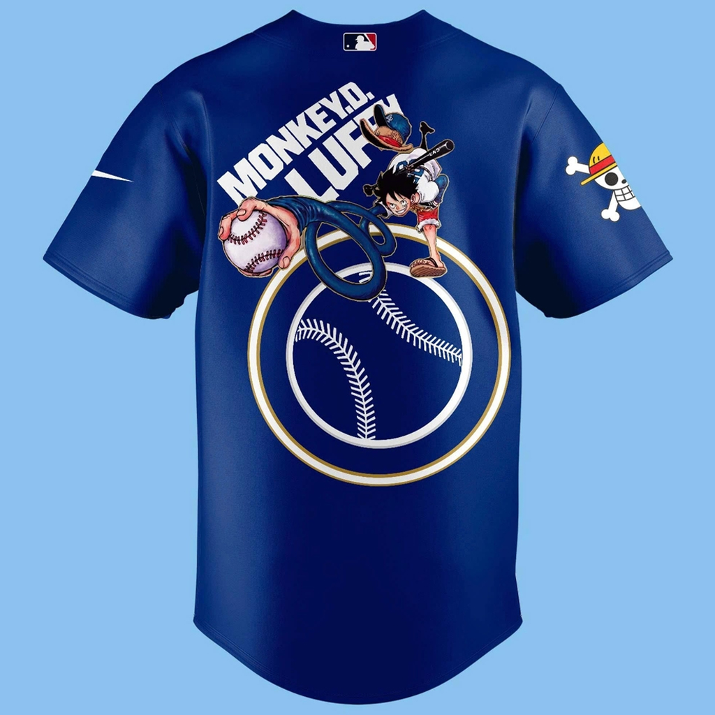 Unisex Los Angeles Dodgers One Piece Night 2026 Blue Baseball Jersey for Anime and Baseball Fans 3 Unisex Los Angeles Dodgers One Piece Night 2026 Blue Baseball Jersey for Anime and Baseball Fans
