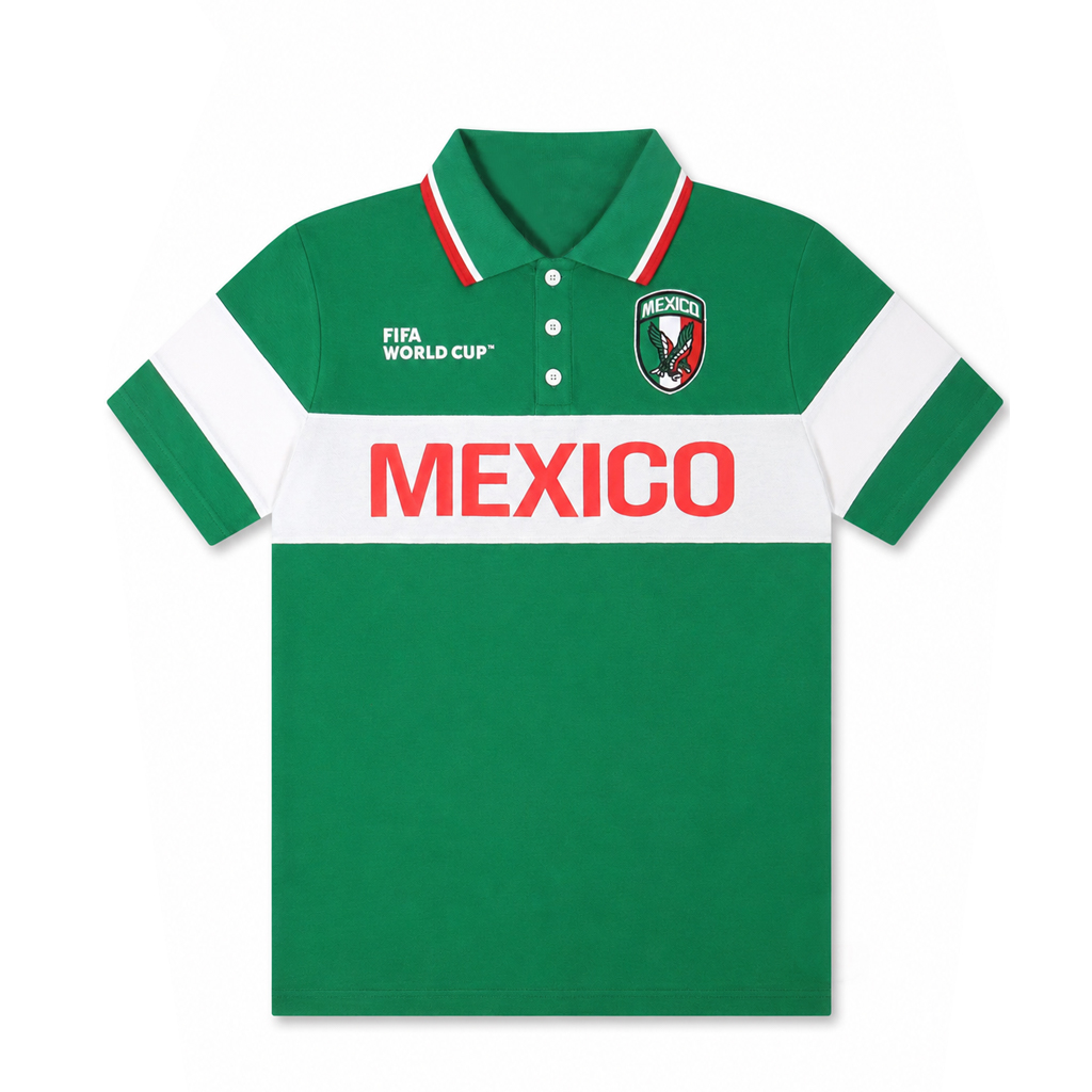 Unisex Mexico Global Soccer Event 2026 Green Graphic Polo Shirt for Soccer Fans 1 Unisex Mexico Global Soccer Event 2026 Green Graphic Polo Shirt for Soccer Fans