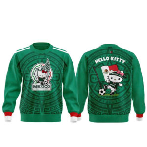 Unisex Mexico Soccer Team Hello Kitty Night 2026 World Cup Graphic Sweatshirt for Soccer Fans