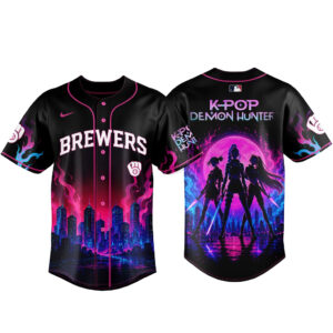 Unisex Milwaukee Brewers K Pop Demon Hunters Night 2026 Baseball Jersey for Baseball and K Pop Fans