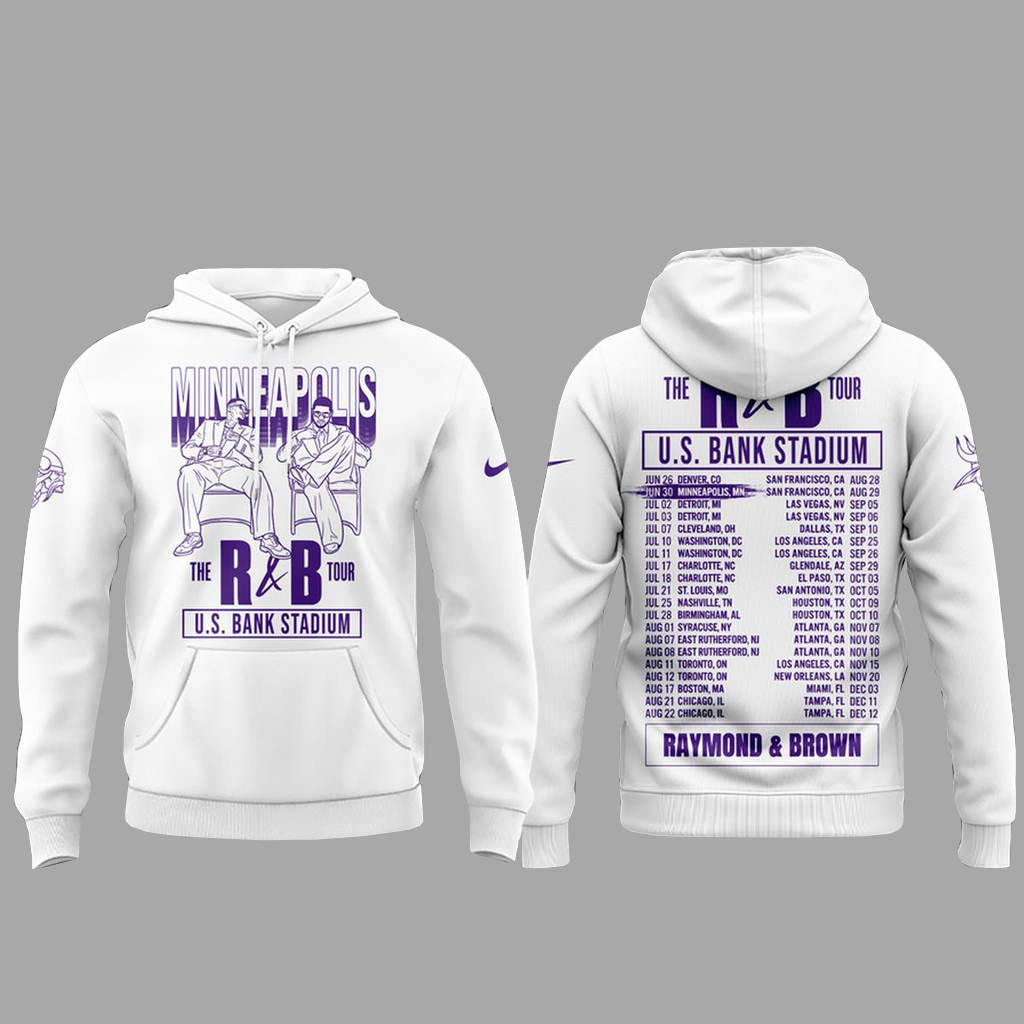 Unisex Minnesota Vikings x The R&B Tour 2026 Graphic Shirt for Football and Music Fans - Image 5