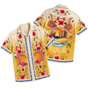 Unisex Neon City Vibes Jason Flamingo 2026 Hawaiian Shirt for Gaming Fans