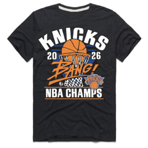 Unisex New York Knicks Charcoal 2026 Finals Champions Bang! Tri-Blend Graphic Shirt for Basketball Fans