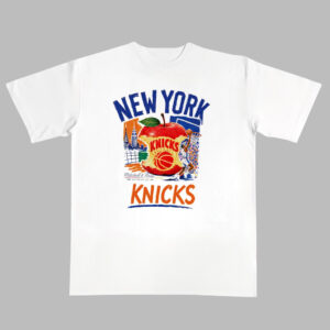 Unisex New York Knicks Concrete Apple Paint Graphic Shirt for Basketball Fans