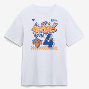 Unisex New York Knicks White In Four Graphic Shirt for Basketball Fans