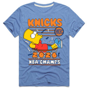 Unisex New York Knicks x The Simpsons 2026 Finals Champions Tri-Blend Graphic Shirt for Basketball Fans