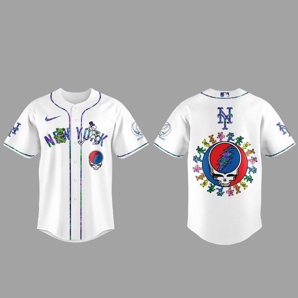 Unisex New York Mets Grateful Dead Night 2026 White Baseball Jersey for Baseball Fans 1 Unisex New York Mets Grateful Dead Night 2026 White Baseball Jersey for Baseball Fans