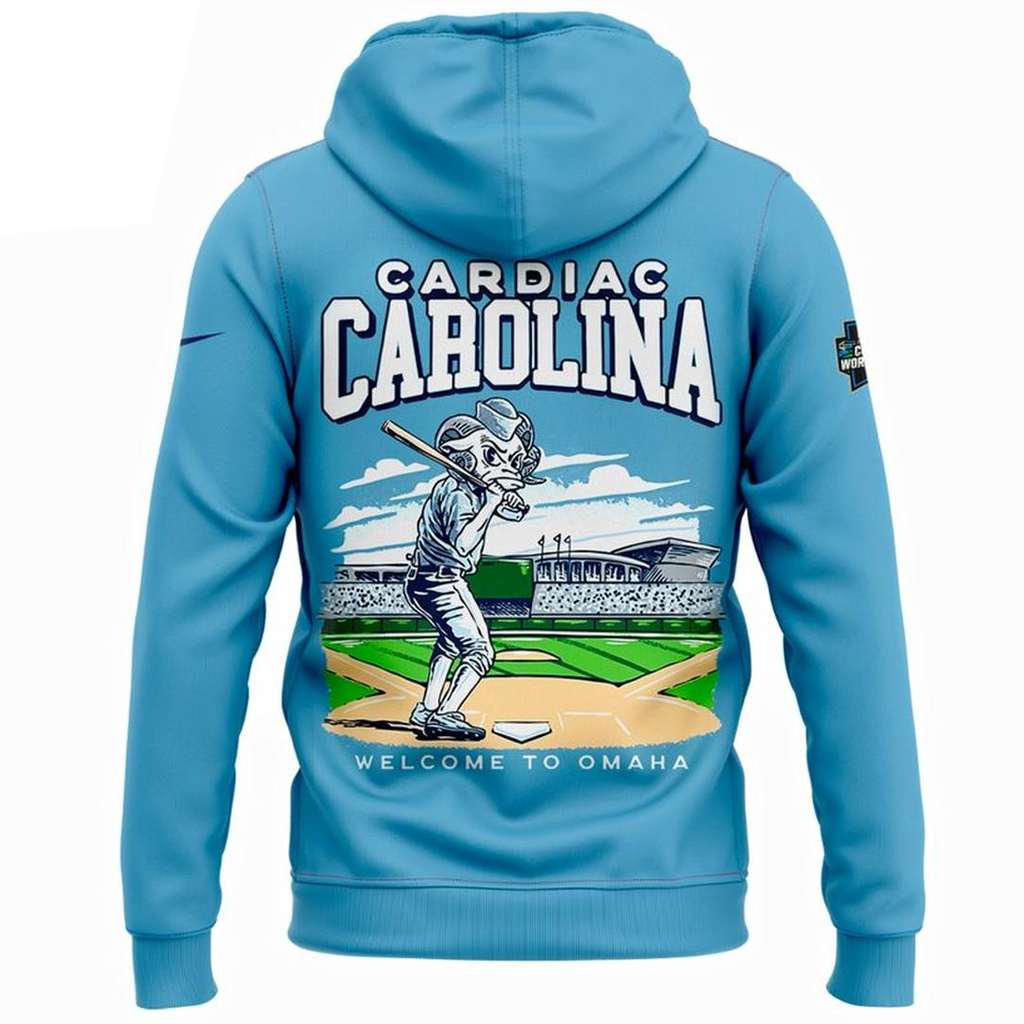 Unisex North Carolina Tar Heels 2026 Cardiac Carolina Welcome To Omaha Graphic Shirt for College Sports Fans - Image 4