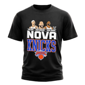 Unisex Nova Knicks Jalen Brunson Josh Hart And Mikal Bridges Graphic Shirt for Basketball Fans