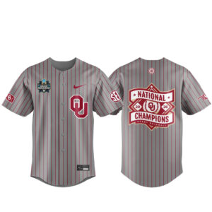 Unisex Oklahoma Sooners 2026 CWS Baseball National Champions Baseball Jersey for College Sports Fans