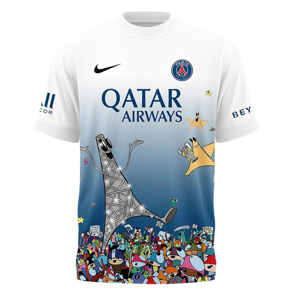 Unisex Paris Saint Germain x Edgar Plans 2026 Champions League Back 2 Back Graphic Shirt for Soccer Fans - Image 2