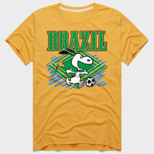Unisex Peanuts Snoopy x Brazil Soccer Graphic Shirt for Soccer Fans