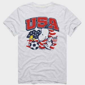 Unisex Peanuts Snoopy x USA Soccer Graphic Shirt for Soccer Fans