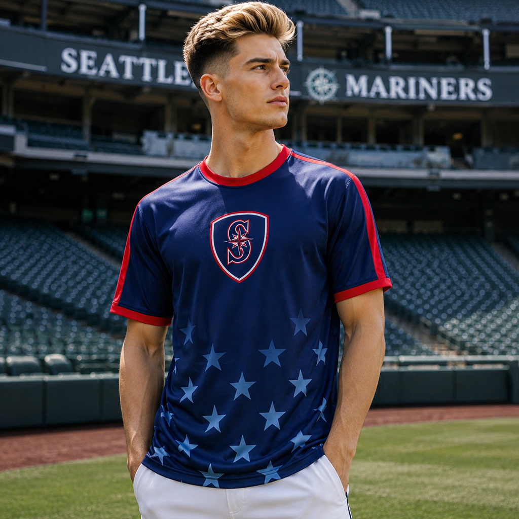 Unisex Seattle Mariners Stars & Stripes Soccer 2026 Graphic Shirt for Sports Fans - Image 5