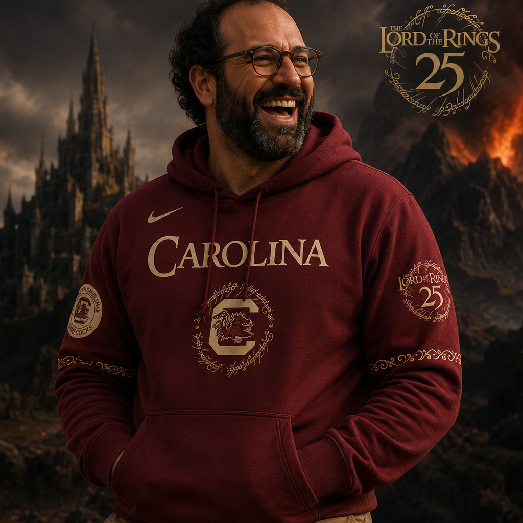 Unisex South Carolina Gamecocks Lord Of The Rings Night 2026 Red Graphic Shirt for College Sports Fans 4 Unisex South Carolina Gamecocks Lord Of The Rings Night 2026 Red Graphic Hoodie for College Sports Fans