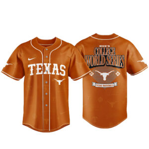 Unisex Texas Longhorns Omaha Bound 2026 College World Series Baseball Jersey for College Sports Fans
