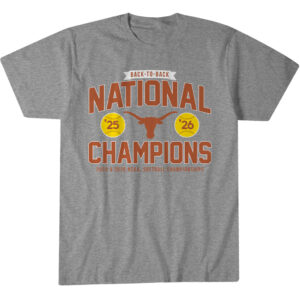 Unisex Texas Softball Back To Back NCAA Champions Classic Graphic Shirt for College Sports Fans
