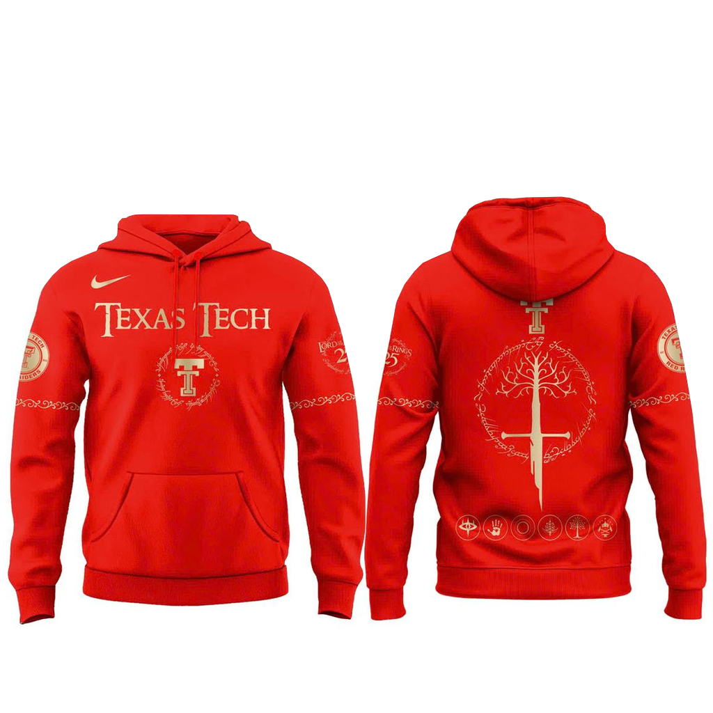 Unisex Texas Tech Red Raiders Lord Of The Rings Night 2026 Graphic Shirt for College Sports Fans 2 Unisex Texas Tech Red Raiders Lord Of The Rings Night 2026 Graphic Hoodie for College Sports Fans