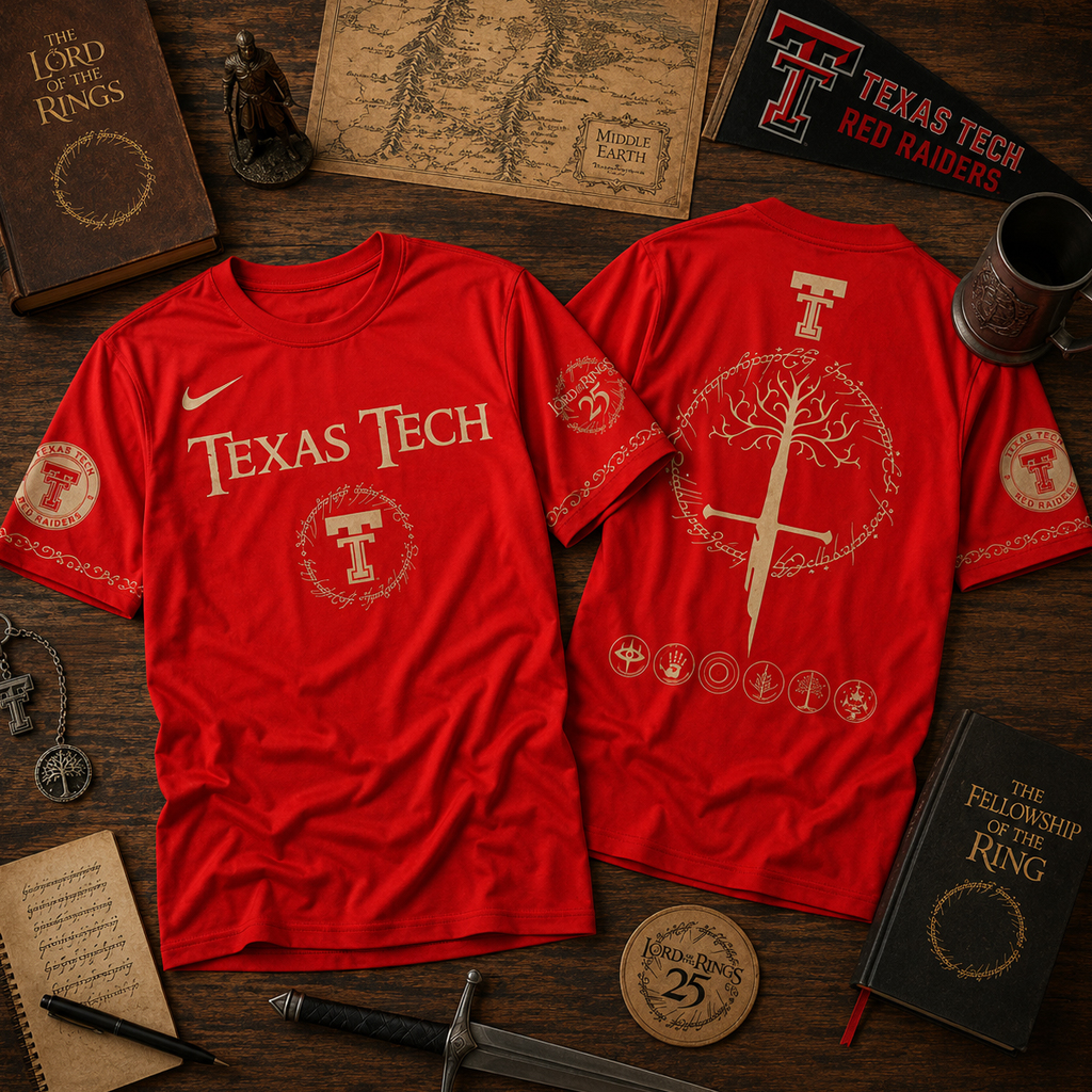 Unisex Texas Tech Red Raiders Lord Of The Rings Night 2026 Graphic Shirt for College Sports Fans 3 Unisex Texas Tech Red Raiders Lord Of The Rings Night 2026 Graphic Shirt for College Sports Fans