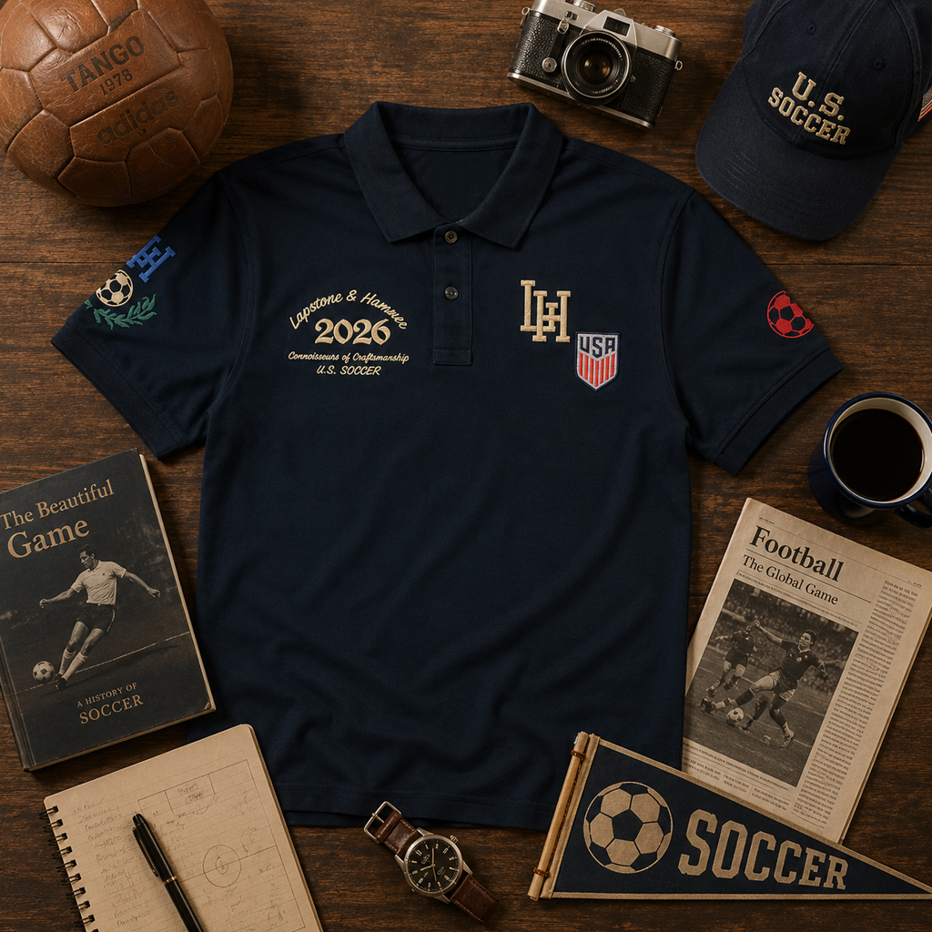Unisex USMNT Men's National Team 2026 Navy Graphic Polo Shirt for Soccer Fans 3 Unisex USMNT Men's National Team 2026 Navy Graphic Polo Shirt for Soccer Fans