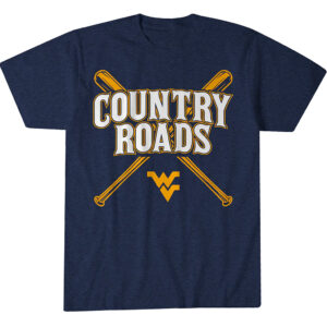 Unisex West Virginia Baseball Country Roads Graphic T-Shirt for College Sports Fans