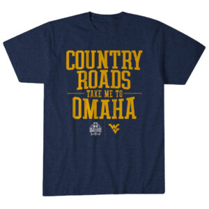 Unisex West Virginia Baseball Country Roads Take Me To Omaha Graphic Shirt for College Sports Fans