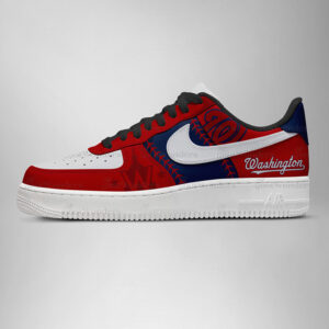 Washington Nationals Major League Baseball Version 2026 Graphic Air Force 1 Shoes Sneakers for Baseball Fans