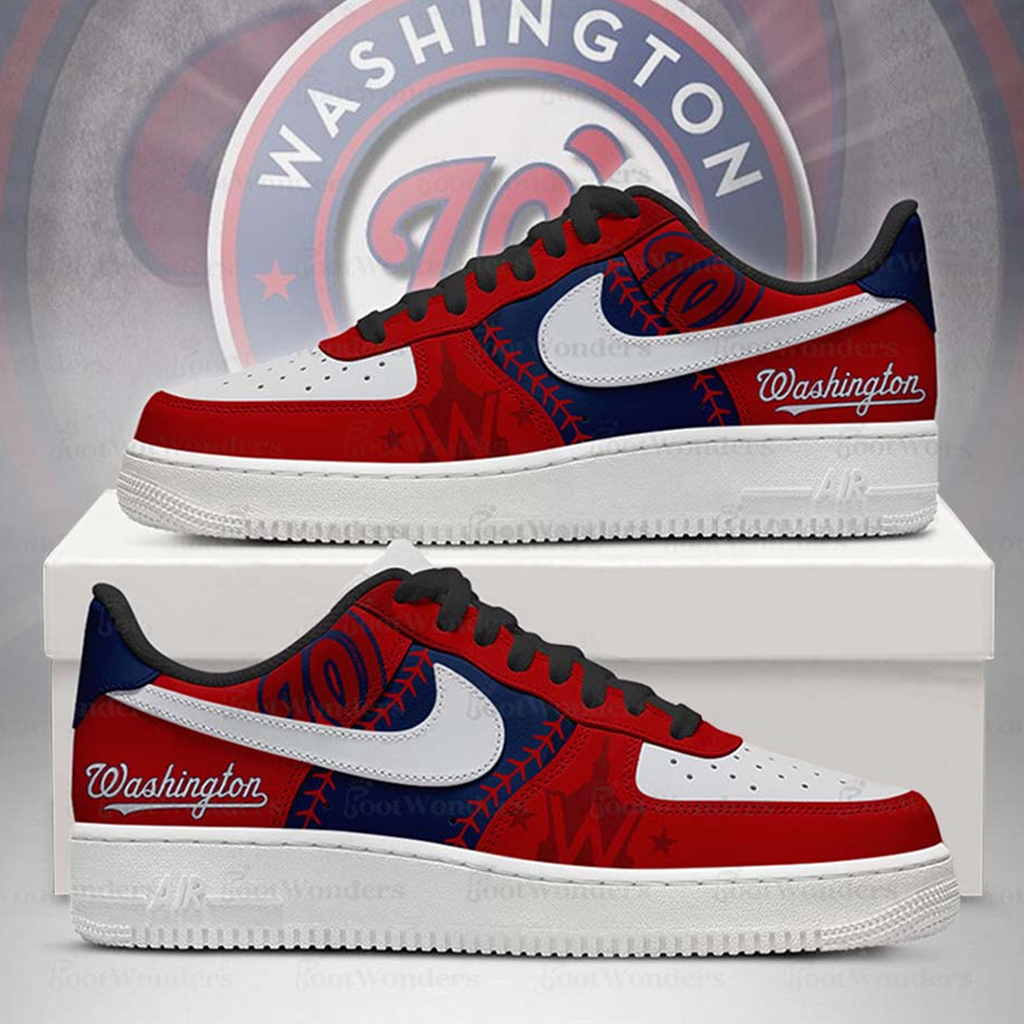 Washington Nationals Major League Baseball Version 2026 Graphic Air Force 1 Shoes Sneakers for Baseball Fans 3 Washington Nationals Major League Baseball Version 2026 Graphic Air Force 1 Shoes Sneakers for Baseball Fans