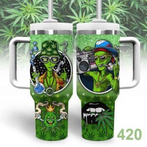 Ailen Smoking Graphic Tumbler With Handle for Fans