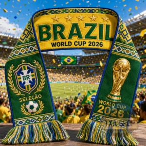 Unisex Brazil Global Soccer Event 2026 Graphic Scarf for Soccer Fans
