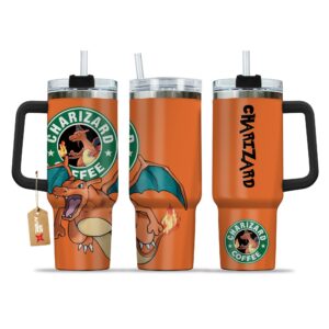 Unisex Charizard Coffee Pokemon Anime Graphic Tumbler for Anime Fans