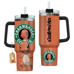 Unisex Charmander Coffee Pokemon Anime Graphic Tumbler for Anime Fans